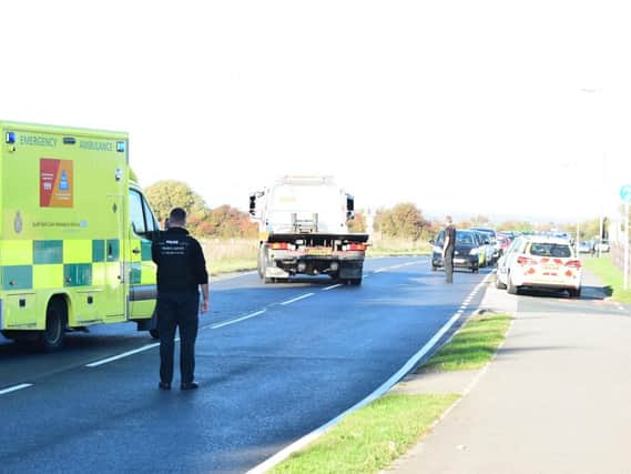 A vehicle collision caused traffic delays on the A259 Eastbourne Road in Pevensey Bay, Pevensey. Picture: Dan Jessup