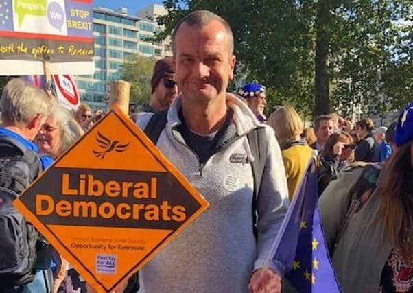 Councillor Steve Wallis at the People's Vote march on Saturday