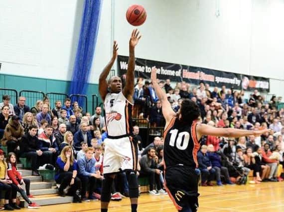 Alex Owumi in action for Worthing Thunder. Picture by Graham Hodges