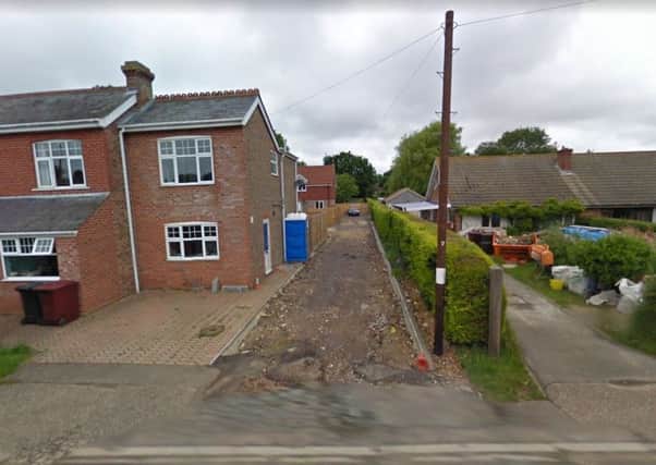 Access to a site where four new homes are planned off The Avenue in Hambrook (photo from Google Maps Street View)