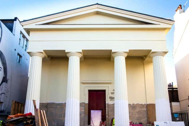 Newly restored Brighton Unitarian Church portico unveiled