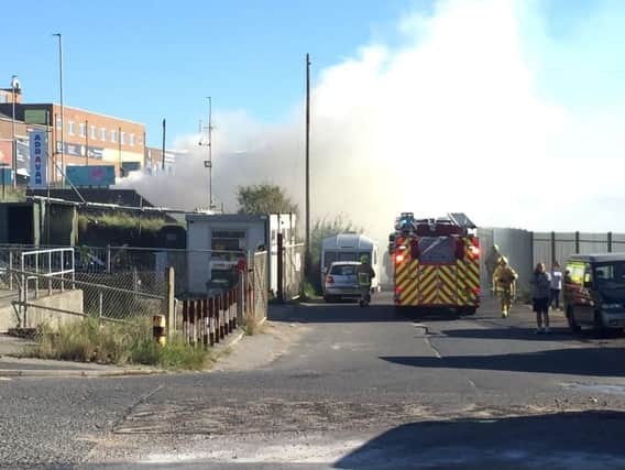 Firefighters at the scene. Photo by @shorehamport