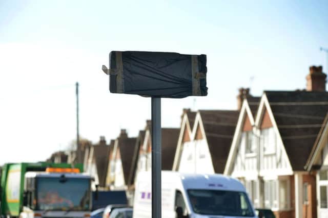 Bus lane signs on Bexhill Road SUS-181022-144830001