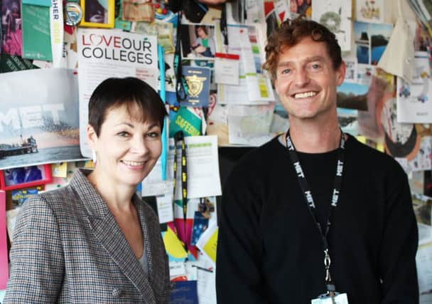 Green Mp Caroline Lucas and CEO of The Met College Nick Juba