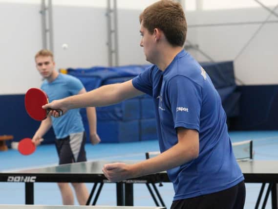 Table tennis action at the University of Chichester / Picture by Olivia Ellis