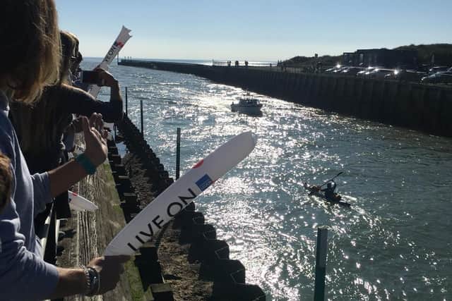 Dan Smith ends his Paddle of Britain in Littlehampton Harbour