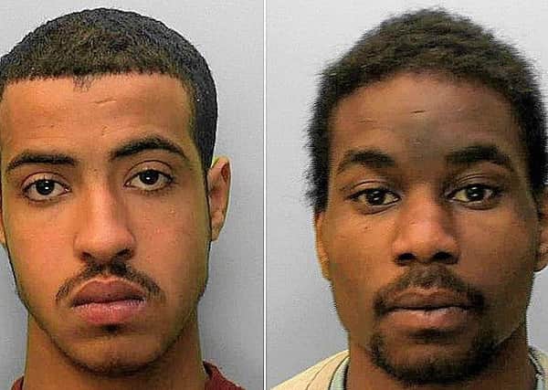 Left to right: Fowzi Hlal, 20, previously of Rydal Way, Enfield, and Paul Kariuki, 20, of no fixed address. Picture: Sussex Police