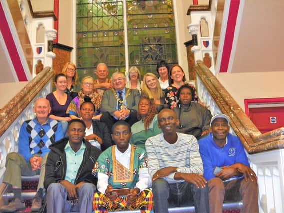The teachers from the Hastings area and Sierra Leone pictured with Mayor.
