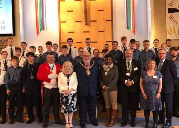 The launch of Worthing Mental Health Awareness Week, which was attended by the Royal Navy Combined Cadet Force at Northbrook MET
