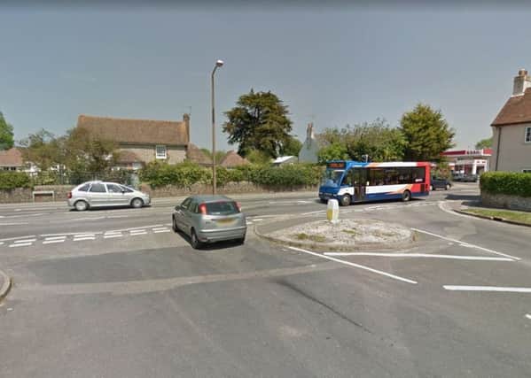 Plans for a mini roundabout at the junction of Felpham way and Summerley Lane (photo from Google Maps Street View)