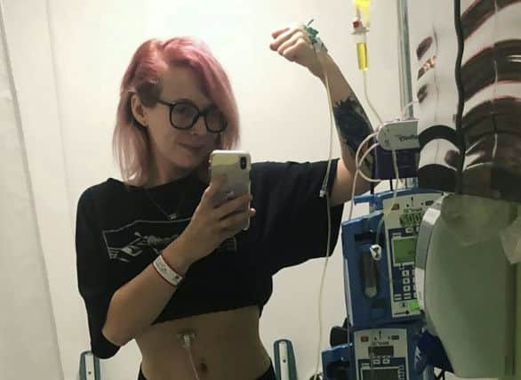 Jessica Newman pictured in May 2018 at the Princes Grace Hospital  (Credit: Jessica Newman/SWNS)