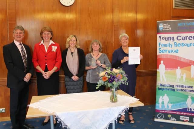 Young Carers Service volunteers Queen's Award presentation. Picture contributed