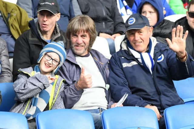 Albion fans pictured at yesterday's game. Picture by PW Sporting Photography