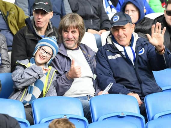 Albion fans pictured at yesterday's game. Picture by PW Sporting Photography