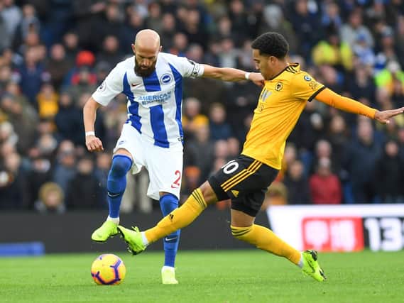Bruno is challenged by Helder Costa. Picture by PW Sporting Photography