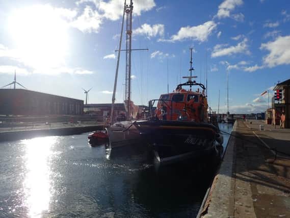 The lifeboat back at the harbour. Photo: Shoreham RNLI
