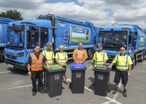 At the launch of the councils' new waste collection vehicles