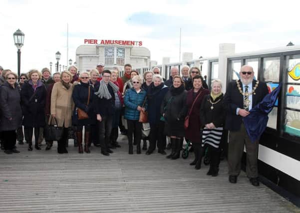 The gathering on Worthing Pier on Saturday for the first anniversary of Worthing Counselling Centre's rebrand. Picture: Derek Martin DM18103690a