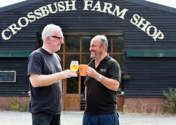 The Brewhouse Project Opening

Pictured are L-R Stuart Walker ( Arundel Brewery) and Chris Rendals ( Chairman of Edgcumbes Coffee Roaster) outside the former Crossbush Farm Shop which they are renovating, with the help of crowd funding, to open The Brewhouse Project this autumn. 

Littlehampton, West Sussex. 

Picture: Liz Pearce 24/07/2018

LP180830 SUS-180724-124028008