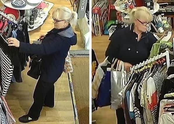 Police want to identify this woman in connection with a theft from the WRAS charity shop in Eastbourne town centre