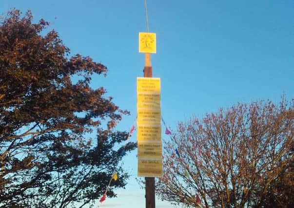 A 'totem pole of defiance' in Pagham