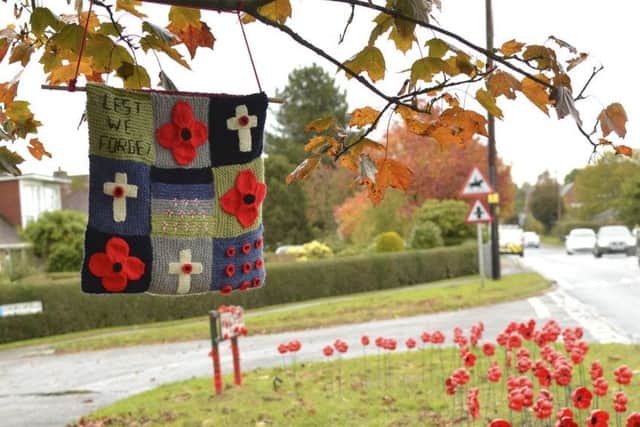 Poppies have been displayed around Westfield to mark 100 years since the end of World War One. SUS-181031-133735001