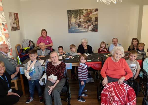 Children from Little Rascals nursery spent the afternoon drawing fireworks with residents of St George's Lodge care home