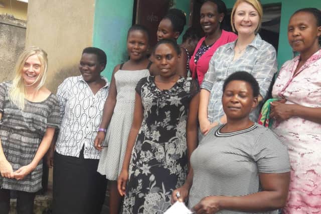 Social worker Sophie Bright, second right, in Kampala with Blue Sky Fostering