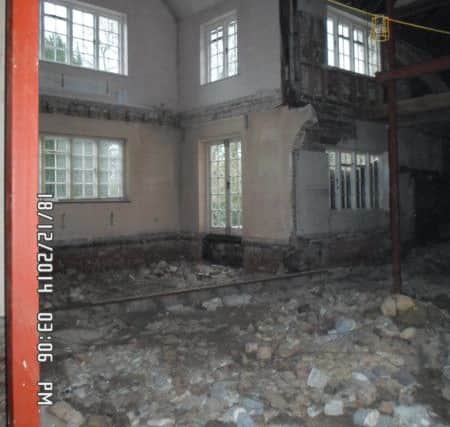 Demolished dining room at Ewhurst Manor, Shermanbury SUS-180211-111914001