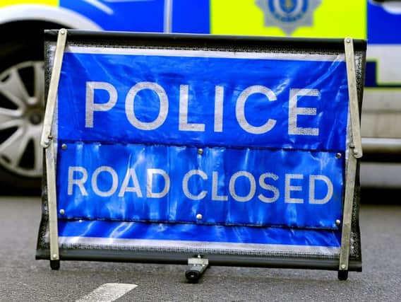 A road accident has closed a road in Crawley