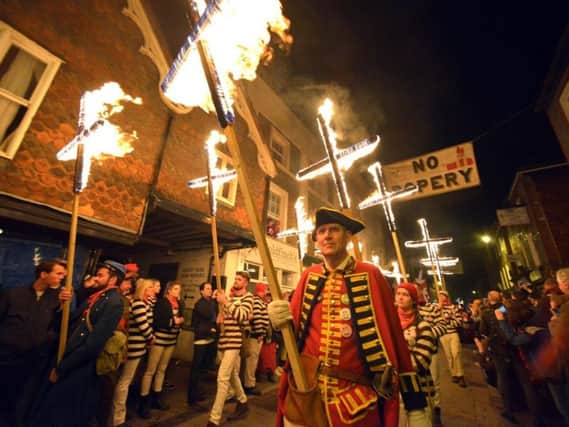 Last year's Lewes Bonfire. Photograph by Peter Cripps