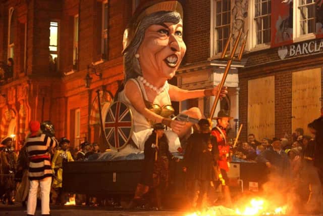 Last year's Lewes Bonfire. The tableau of prime minister Theresa May