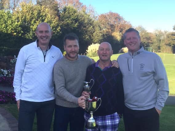 Winners of this year's HHRFC Golf Day donated funds to St. Peter & St. James Hospice