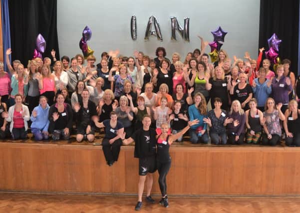 Ian Waite with the group of FitStep dancers