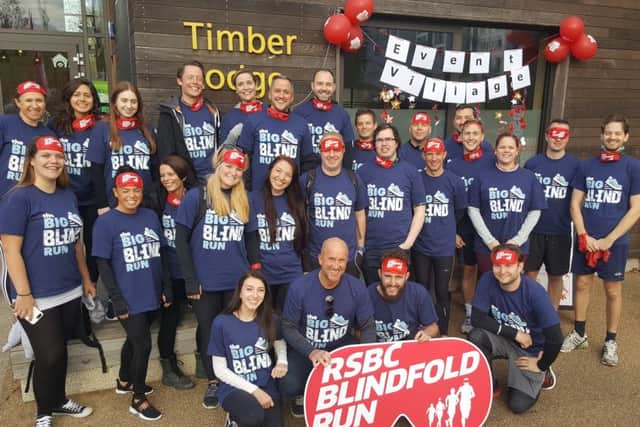 Homewise staff took part in pairs in the RSBC Blindfold Run in London