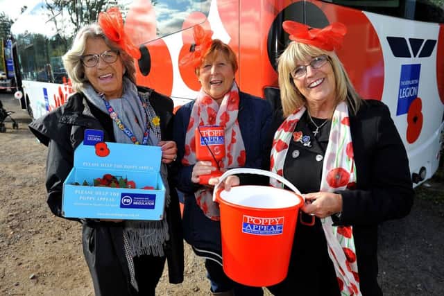 Launch of the 2018 Poppy Appeal, and unveiling of the Poppy Appeal bus at the Wings Museum, Handcross. Pic Steve Robards SR1828678 SUS-181029-142637001