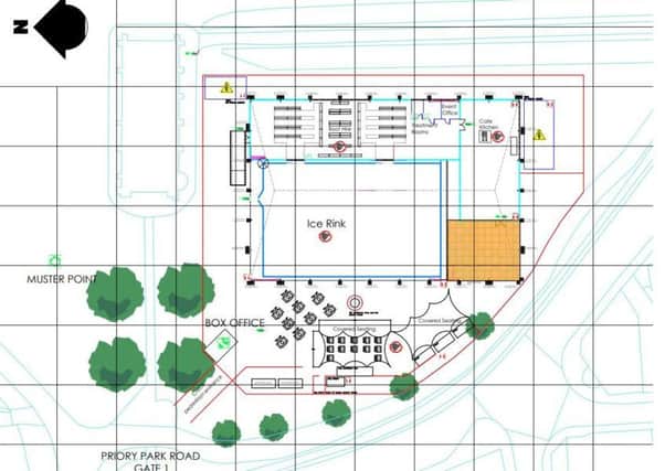 Layout for proposed ice rink in Chichester's Priory Park