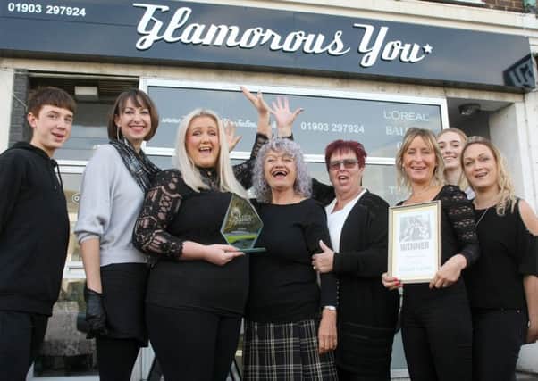 The team at Glamorous You, voted Herald and Gazette Salon of the Year 2018. Photo by Derek Martin DM18110759a