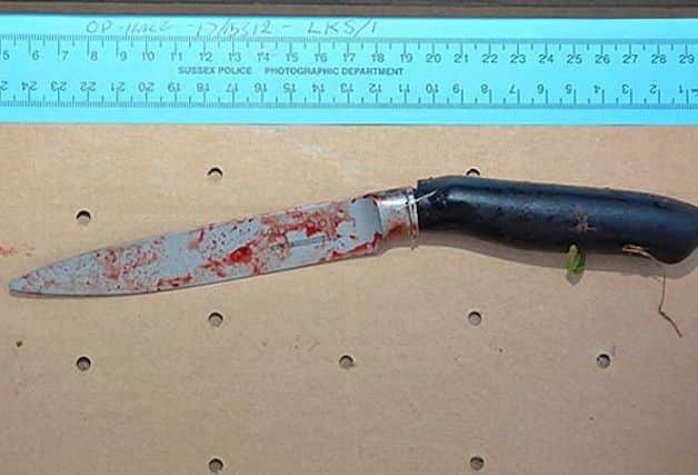 Jurors were shown a small knife found in the area