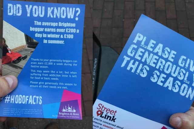 The leaflets spotted around Brighton and Hove