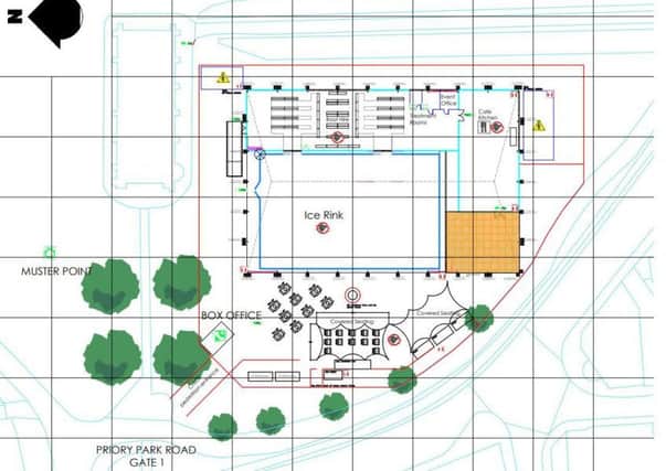 Layout of ice rink proposed for Priory Park