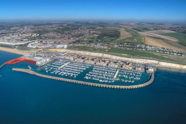 Brighton Marina: proposals are for the site marked in red