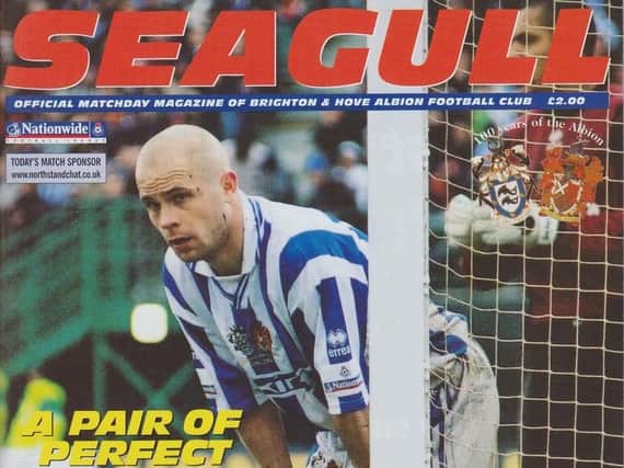 The front cover of the programme when Albion played Cardiff in 2001