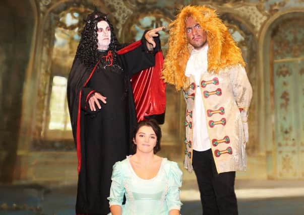 Crackjaw the witch (Bob Sampson), Beauty (Anna Mahoney) and The Beast (Dan Russell)