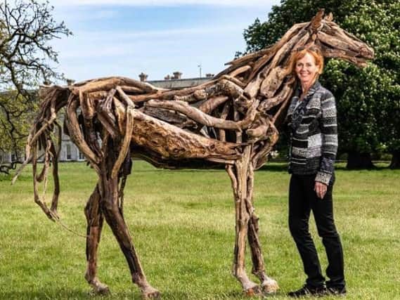 Trudy Redfern will exhibit a full-size drift wood sculpture of a horse to honour their spirit and bravery in the war. Picture by J.N.Visuals
