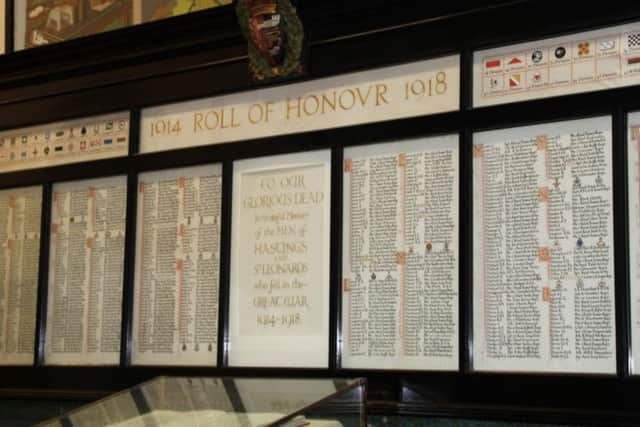 The Roll of Honour in Hastings Town Hall SUS-180911-072950001