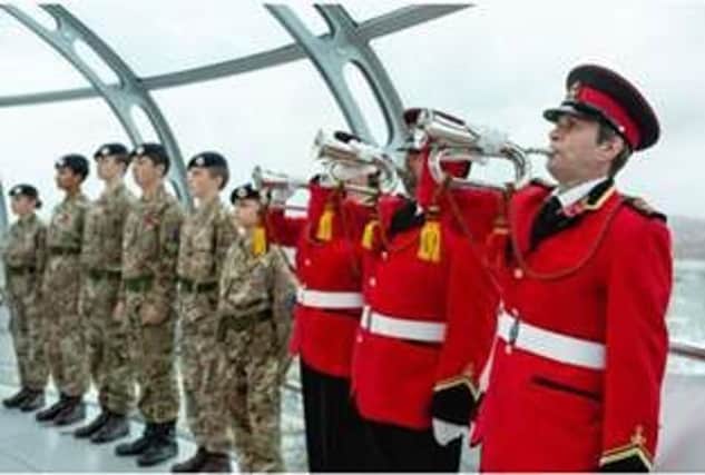 Armistice marked during sunset ceremony in the i360, Brighton