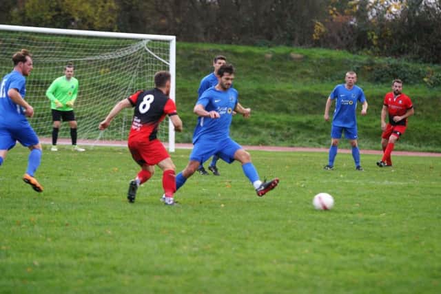 Andy Waddingham in action for Broadbridge Heath. Photo by Clive Turner
