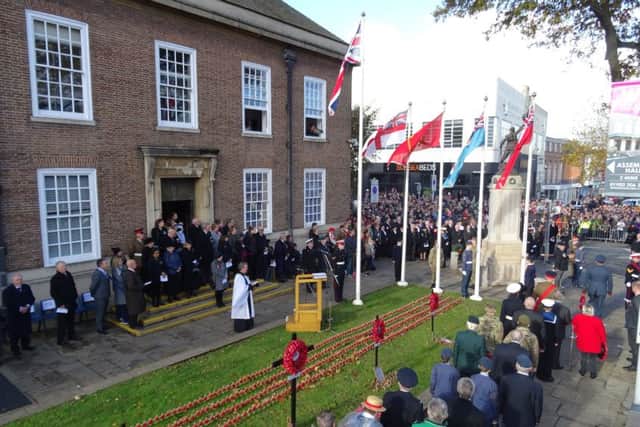 Remembrance Sunday service at Worthing Town Hall. Picture: Eddie Mitchell