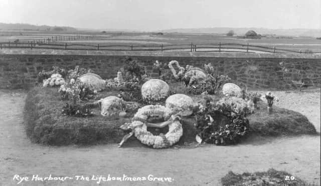Remembering the Mary Stanford disaster. Here, the lifeboatmen's grave. Photos courtesy of Kt Bruce/RNLI archives/RyeHarbour.net. SUS-181113-141743001